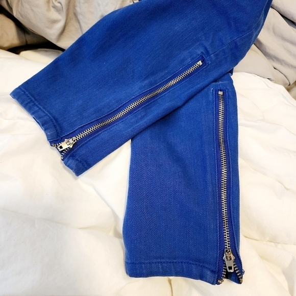 Life In Progress Royal Blue Colored Denim Zip Ankle Skinny Jeans Womens 25 EUC - Picture 4 of 7
